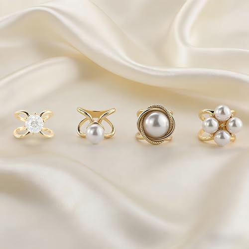 Metal Scarf Rings Clips, Bandana Buckles for Women - style: Baroque