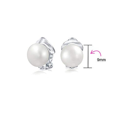 Button Style Freshwater Colors Pearl Clip On Stud Earrings Sterling Silver - color: White