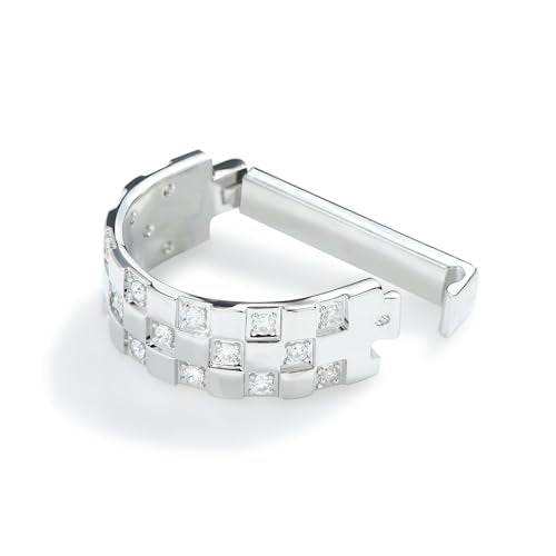 Sparkling Crystal Men's Neck Tie Ring Tie Clasp Necktie Clips Holder Tie Accessories with Box for Wedding Jewelry Gift - style: Silver Clips with Crystal Square