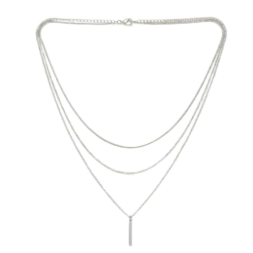 9-Piece Gold Tone Layered Chain Necklace Set for Women, Versatile Stackable Necklaces with Vertical Bar/Herringbone/Padlock Coin Charms, Trendy Boho Jewelry - style: TZY-003358