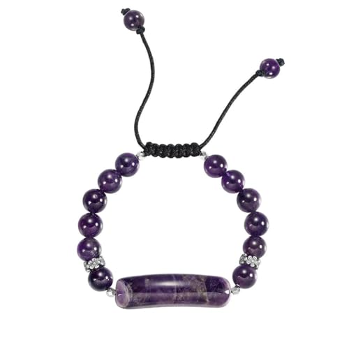 Natural Stone Beaded Bracelets for Women, 7 Chakra Healing Crystal Bracelet, 6mm/8mm Handmade Gemstone Stretch/Adjustable Bangle, Anxiety Relief Yoga Meditation Jewelry, Boho Amethyst Malachite Turquoise Bracelet Gift - color: Style 7