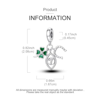 LNQOBU 925 Sterling Silver Charms for Bracelets Necklaces,5A Cubic Zirconias Evil Eye Dangle Beads Charms Jewelry Gift for Women (With one Spacer Beads Charms) - style: Charm 635-32