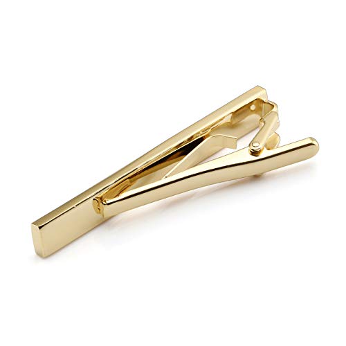 Jovivi Personalized Custom Tie Clip Bar for Men Engraved Tie Clips Pin, Groomsmen Mans Fathers Day Wedding Gift - color: A: Non-Engraving(Gold)