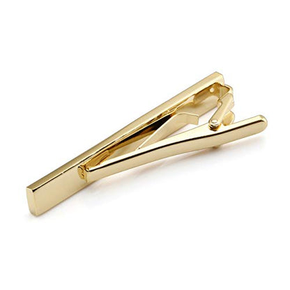Jovivi Personalized Custom Tie Clip Bar for Men Engraved Tie Clips Pin, Groomsmen Mans Fathers Day Wedding Gift - color: A: Non-Engraving(Gold)