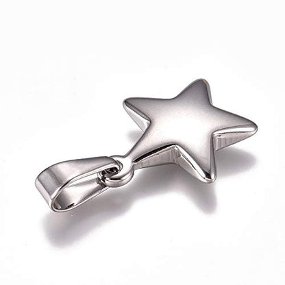 DanLingJewelry 10Pcs Stainless Steel Star Charms Metal Five Pointed Stars Shaped Charms Celestial Star Hanging Pendants for DIY Jewelry Making