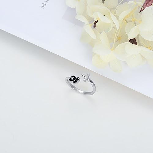 Dragonfly Toe Ring for Women 925 Sterling Silver Dragonfly/Butterfly/Cat/Paw Toe Rings Adjustable Open Ring for Women Christmas Jewelry Gift - color: Paw