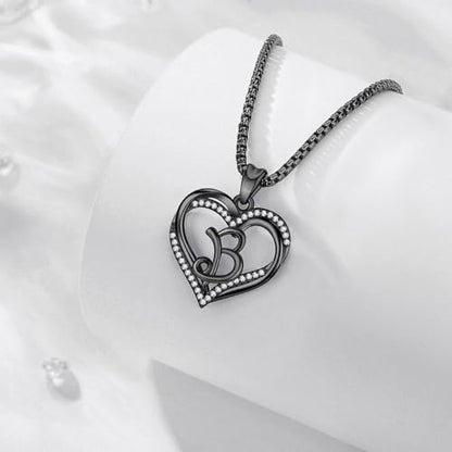 INFUSEU Unique Initial Necklaces for Women Girls Small Heart Letter Jewelry, Meaningful Personalized Gifts - style: B