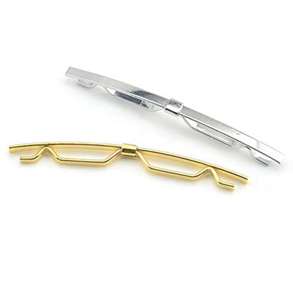 2 Pcs Metal Tie Collar Bar Pin Necktie Tie Clip Shirt Collar Clip Collar Pin Accessories for Men (Gold and Silver)