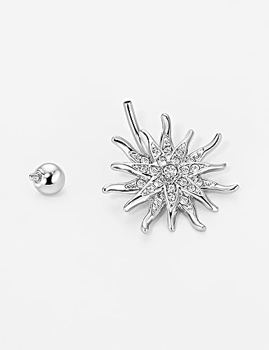 Belly Button Ring Dangle, Cross Belly Button Ring, Navel Piercing | 316L Surgical Steel, AAA+ Cubic Zirconia, Nickel-Free, Hypoallergenic, Multi-Style, 14 Gauge 10 mm Screw On Piercing Stud - style: Big Flower