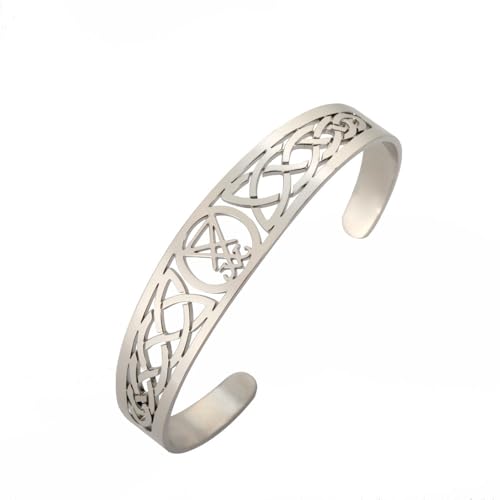 Stainless Steel Cross Adjustable Cuff Bracelet Men Womens Celtic Seal Two X Shape Amulet Jewelry - color: silvery