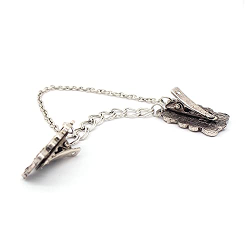 YunZh Sweater Clips Retro Cardigan Clip Shawl Clips Dresses Cinch Clip for Women Girls - color: A-Silver