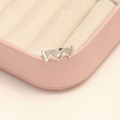 LeCalla 925 Sterling Silver Minimalist Toe Rings Set Simple Open Adjustable Toe-Rings for Women - color: 09. ZigZag HeartBeat (1 PCS)