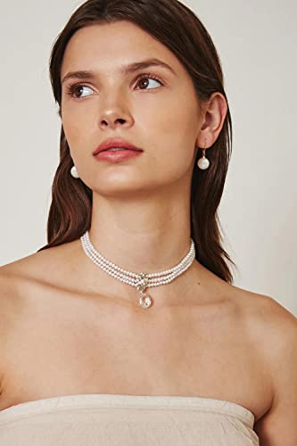 Handpicked White Pearl Earrings 18k Gold Plated Leverback Dangle Stud Pearl Earrings Jewelry for Women - style: Ball Pearl