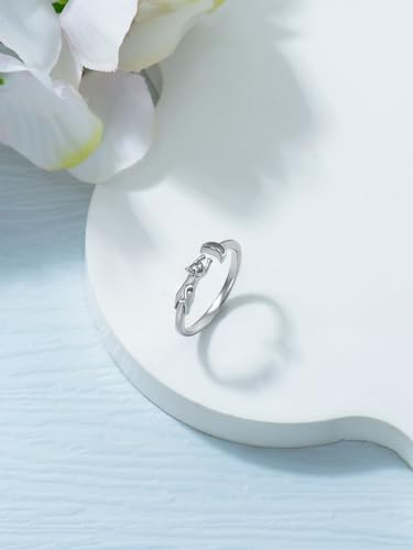 Dragonfly Toe Ring for Women 925 Sterling Silver Dragonfly/Butterfly/Cat/Paw Toe Rings Adjustable Open Ring for Women Christmas Jewelry Gift - color: Cat