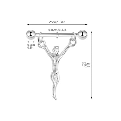 14G Jesus Dangle Nipple Rings for Women 316L Stainless Steel Nipple Piercing Jewelry Nipple Studs Barbell Body Piercing Jewelry