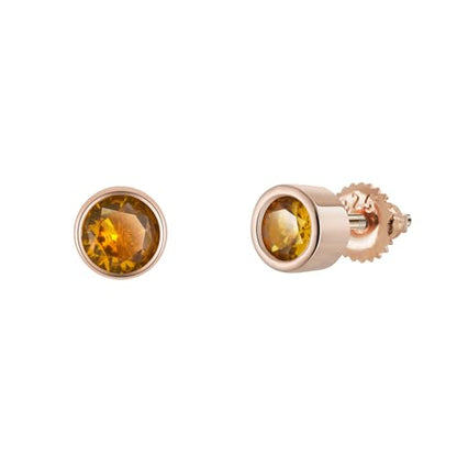 Bolenvi Birthstone Crystal Stud Earrings, 925 Sterling Silver Back Posts, Small Stud Earrings for Women and Men - color: Topaz November Birthstone