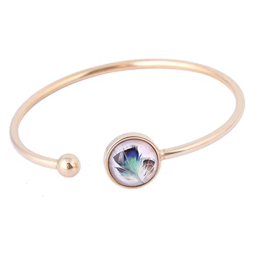 5pcs 12mm Cabochon Bracelet Base Setting Blanks Bendable Rose Gold Stainless Steel Cuff Bracelets Bangle Bezel Findings - color: gold plated