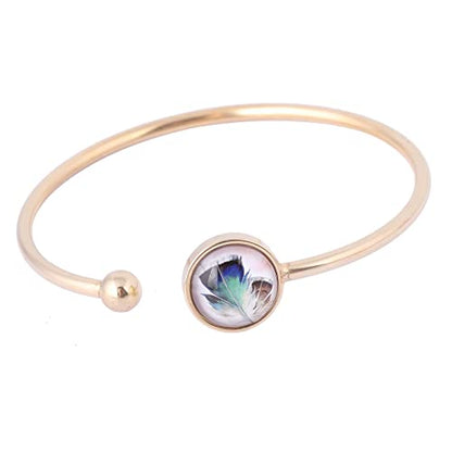 5pcs 12mm Cabochon Bracelet Base Setting Blanks Bendable Rose Gold Stainless Steel Cuff Bracelets Bangle Bezel Findings - color: gold plated