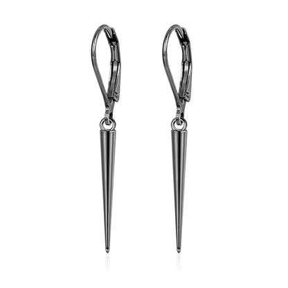 Leverback Earrings Dangle Earrings for Women Dangly Earrings Anniversary Birthday Gifts for Women - style: Spike Dangle Earrings-Black