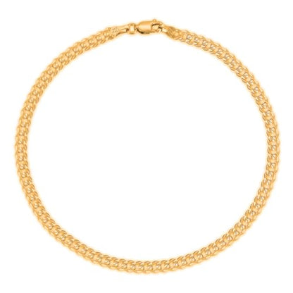 Savlano 925 Sterling Silver Chain Anklet Rope, Figaro, Mariner, Curb - 18K Gold Plated Chain Anklet Available in 9, 10 and 11 - Inches for Women Comes with a Gift Box - Made in Italy - style: Curb 2.2mm