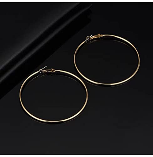 90mm(3.5'') Large Circle Endless Hoop Earrings Extra Big Round Huggie Hoops Statement Earring Minimalist Hooped Christmas Jewelry for Women - color: Gold