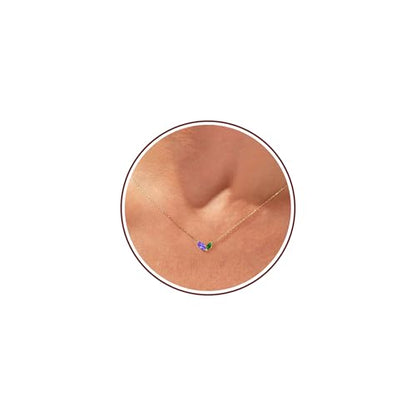 2026 Graduation Gifts Birthstone Necklace for Women Dainty Gold Necklace with 2 Birthstone Birthday Gift for Her Teen Girl Gift Trendy Stuff for Her Mom Daughter Girlfriend Friend Christmas Stocking Stuffers - color: 02-05 Feb & May, style: 1A