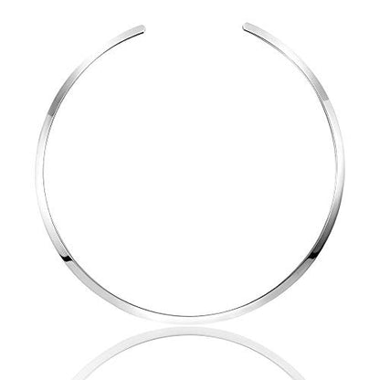 High Polished Stainless Steel Necklace Love Choker Heart Shape Women Statement Jewelry - color: Silver Open