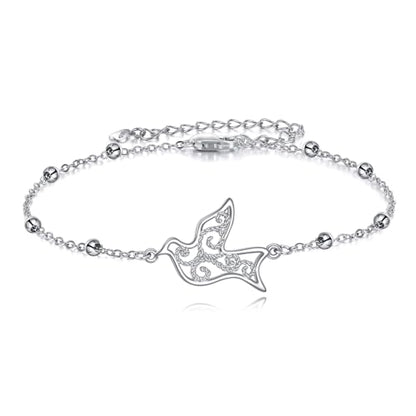 POPLYKE Bracelet for Women 925 Sterling Silver Dove/Hummingbird/Cat Animal Bracelet Jewelry Gifts for Mother Daughter Sister Grandma - style: Dove