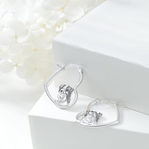 LES OSEWA Dog Animal Earrings Sterling Silver Animal Heart Hoop Dangle Earrings Cute Jewelry Gifts for Women - color: Bernese Mountain Dog