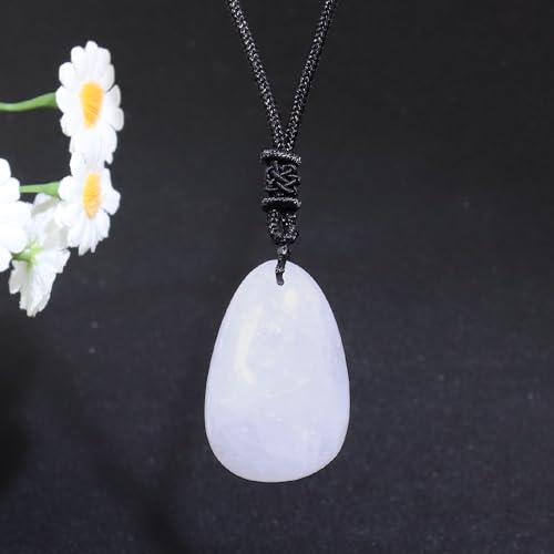 Anjiucc Natural Gemstone Tree of Life Black Obsidian/Golden Obsidian Pendant Necklace for Male and Female Necklace - color: Clear Quartz