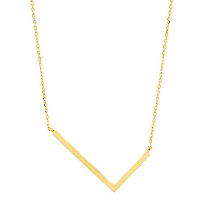 MAX + STONE 14k Gold Plated Sterling Silver Large Sideways Block Initial Letter Pendant Necklace for Woman with 16 Inches to 18 Inches Adjustable Chain and Spring Ring Clasp - style: Letter L