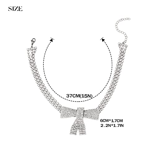 JEAIRTS Rhinestone Choker Necklace Silver Diamond Chain Jewerly for Women | Sparkly Multi-row Crystal Chokers Women's Wedding Prom Formal Jewelry Accessories - color: Style 5