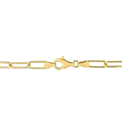 Italian Sterling Silver Paperclip Link Bracelet - Men & Women - 3.5mm, 5mm, 6mm - Available in Sterling Silver, Yellow Gold, Rose Gold - 9 inch, 7.5 inch - color: Yellow, size: 5MM