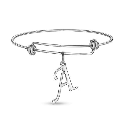 Stainless Steel Initial Letter Connector Charms Alphabet Pendant Diy Craft for Jewelry Making Necklaces Bracelets Keychain - color: Stainless Steel A