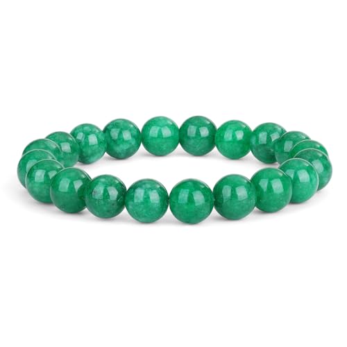 Crystal Vibe - Healing Crystal Bracelet for Women & Men | Natural Gemstone Bead Bracelet | Adjustable Handmade Energy Stone Bracelet | Bracelet for Meditation, Yoga & Daily Wear | Multiple Types - color: Jade