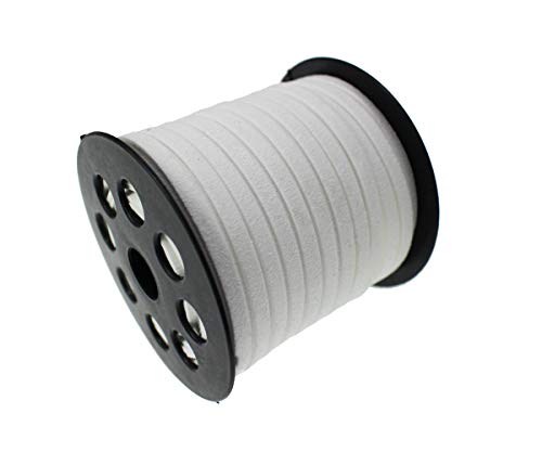 5mm Faux Suede Leather Cord String for Jewerly Making 40 Yards White Bracelet Cords Flat Thin Leather Lace Thread for Necklace-Chocker & DIY Projects - size: 40 Yards White