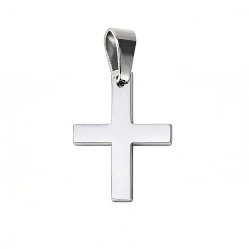 Stainless Steel No Tarnish Cross Pendant Charm Christian Jewelry for Women Men Jewelry Making Necklace Bracelet Silver - style: Small size:14mm*21mm