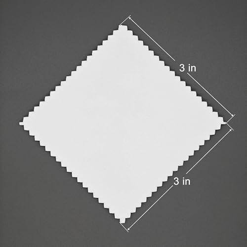 50pcs Jewelry Cleaning & Polishing Cloth for Silver,Gold,Platinum,Easy to Carry,Wipe and Care.Pre-Treated Ultrasoft Fabric with Tarnish Remover Jewelry Cleaner(3x3 White) - color: White