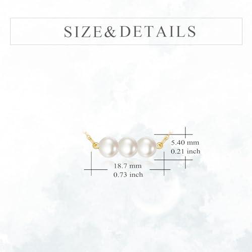 KECHO 14K Real Gold Beads Pendant Necklace Solid Yellow Gold Jewelry Anniversary Birthday Gifts for Women - color: 3 White