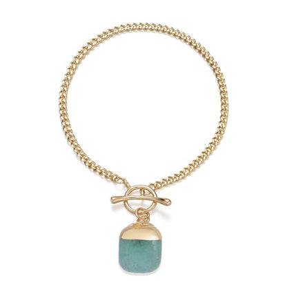 Crystal Bracelet for Women, Dainty 14K Gold Plated Chain Bracelet | Handmade Healing Crystals and Stones Spiritual Jewelry Gifts for Women - style: Emerald Bracelet
