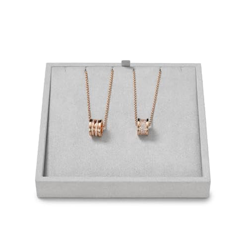 Microfiber Jewelry Pendant Display Tray Jewelry Necklace Organizer | Display Tray Gray - size: 5.52" x 5.5" x 0.78"