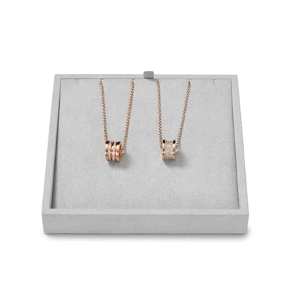Microfiber Jewelry Pendant Display Tray Jewelry Necklace Organizer | Display Tray Gray - size: 5.52" x 5.5" x 0.78"
