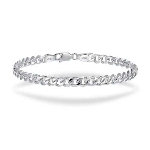 S925 Sterling Silver 6mm Cuban Link Chain Bracelets for Men,2.5mm Rope Chain Mens Bracelet Set for Men's&woman,Trendy hip-hop stacking Chain Gift Boyfriend/Girlfriend,Non Tarnish Hypoallergenic - style: Sterling Silver Cuban link