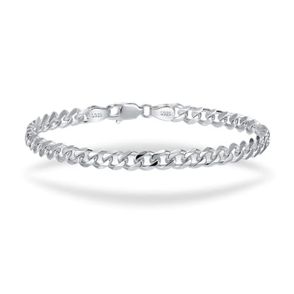 S925 Sterling Silver 6mm Cuban Link Chain Bracelets for Men,2.5mm Rope Chain Mens Bracelet Set for Men's&woman,Trendy hip-hop stacking Chain Gift Boyfriend/Girlfriend,Non Tarnish Hypoallergenic - style: Sterling Silver Cuban link