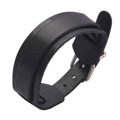 Jeilwiy Punk Leather Wristbands for Men Bracelets Handmade Wide Cuff Bangle Braided Jewelry Black Brown Adjustable - Punk Father's Gifts - color: Leather Cuff Bracelet Buckle