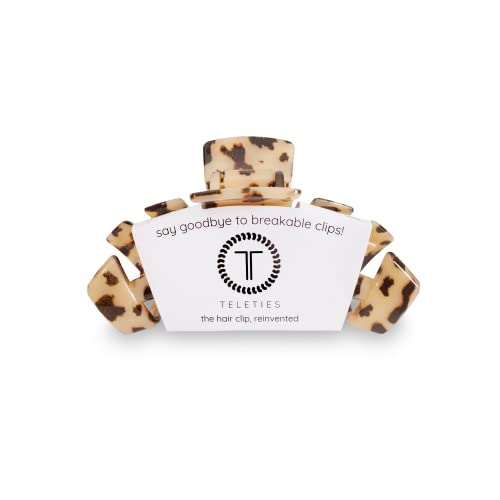 TELETIES - Large Hair Clip - Strong Grip, Bendable Teeth, Comfortable Curved Design - Ideal for Thick Hair - For All Hair Textures - Blonde Tortoise - color: Blonde Tortoise