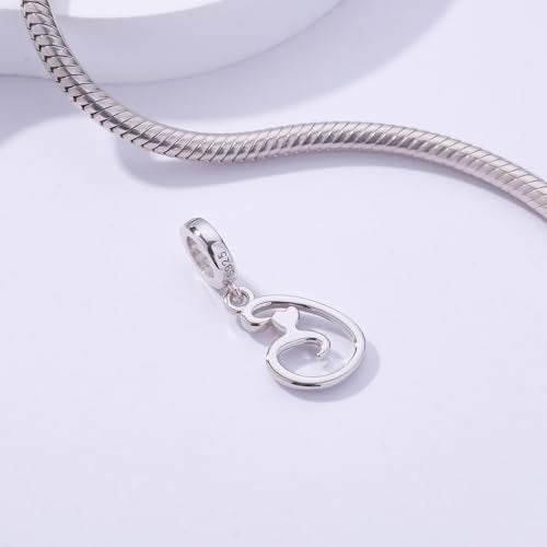 Letter Charms for Pandora Bracelets 925 Sterling Silver Alphabet Initial Charms Bead Jewelry Gift for Women - style: Initial G