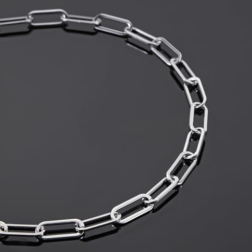 UMAOKANG 6.6 Feet Stainless Steel Chains for Jewelry Making Paperclip Link Craft Chain Roll with Jump Rings and Lobster Clasps - color: Paperclip Silver