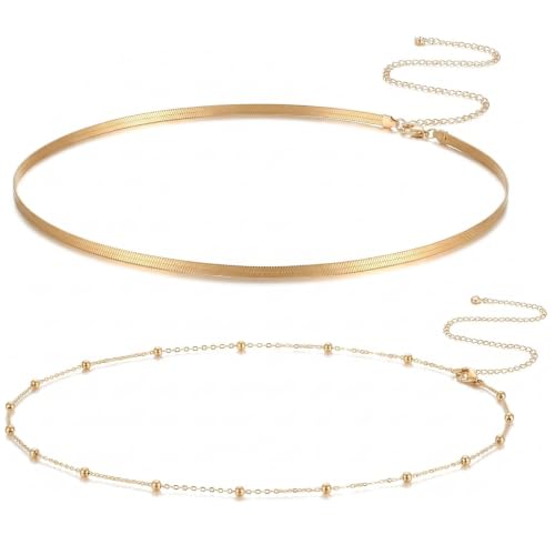 Gold Waist Chain for Women, Layered Adjustable Belly Chain, Snake Body Chain & Beaded Waist Beads, Dainty Bikini Summer Beach Trendy Body Jewelry Accessories