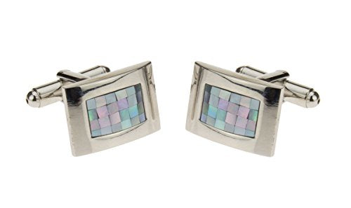 Mother of Pearl Mosaic Mens Cufflinks Stainless Steel Gift Box Quality Cuff Link